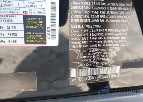 2016 Land Rover Range Rover 3.0L V6 Turbocharged Diesel Hse Td6 z USA, uszkodzony, nr VIN SALGS2KF8GA294976